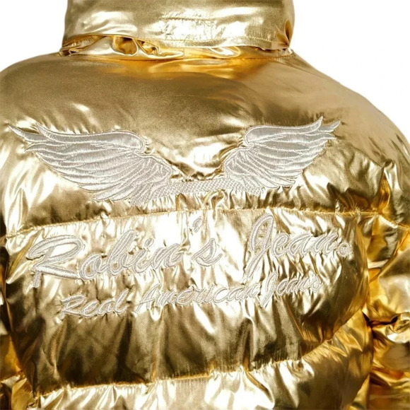 Robins Jeans Mens Gold Winter Jacket  Sz XXL Goose Down - Picture 2 of 12